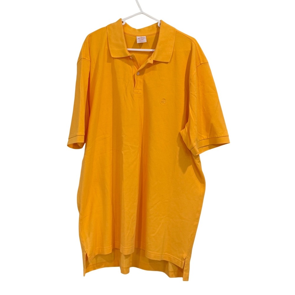 Brooks Brothers Mens XL Performance Polo Shirt Orange Cotton Original Fit Pique